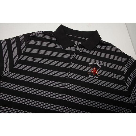 Nike Golf Polo Shirt Extra Large Black White Stripe Tour Performance DriFit Logo - Picture 1 of 10